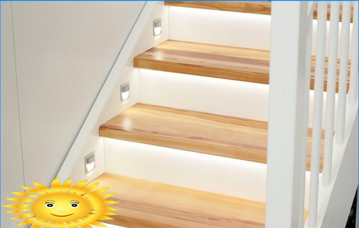 Расветне степенице у кући: како извршити аутоматско осветљење степеница